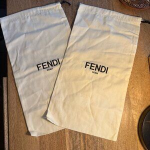 NEW authentic Fendi dust bags, for shoes, white cloth